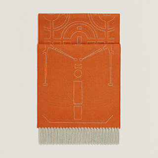 ❤お得なお品❤クリーニング済み カシミヤマフラー エブリン オレンジ エルメス HERMES - HERMES カシミヤ100 大判ストール オレンジの通販 by